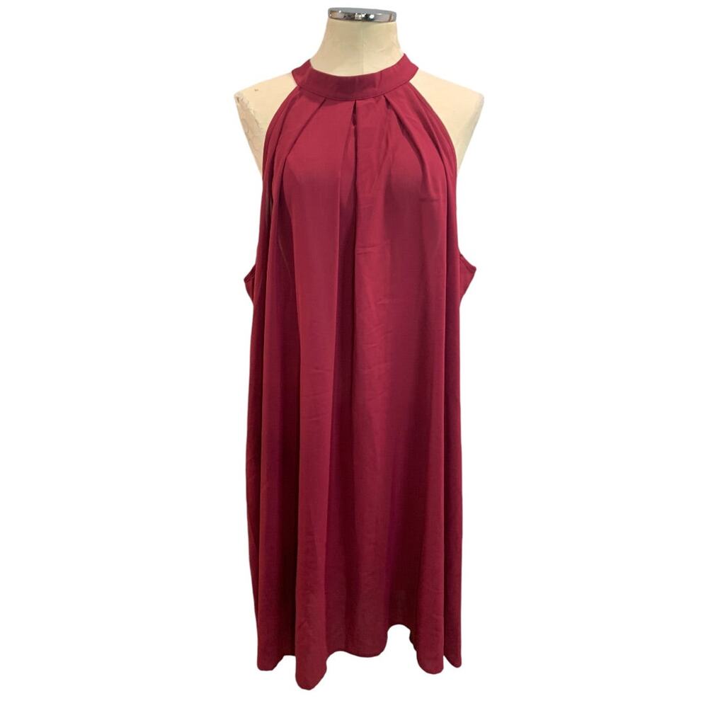 4XL Shein Curve Womens Lightweight Burgundy Shift Dress Lightweight‎ Draped